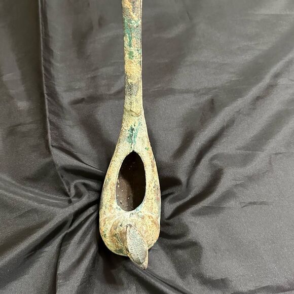 Vintage Weathered Cast Iron Japanese Koro Bird Pheasant Planter incense holder - Picture 7 of 11